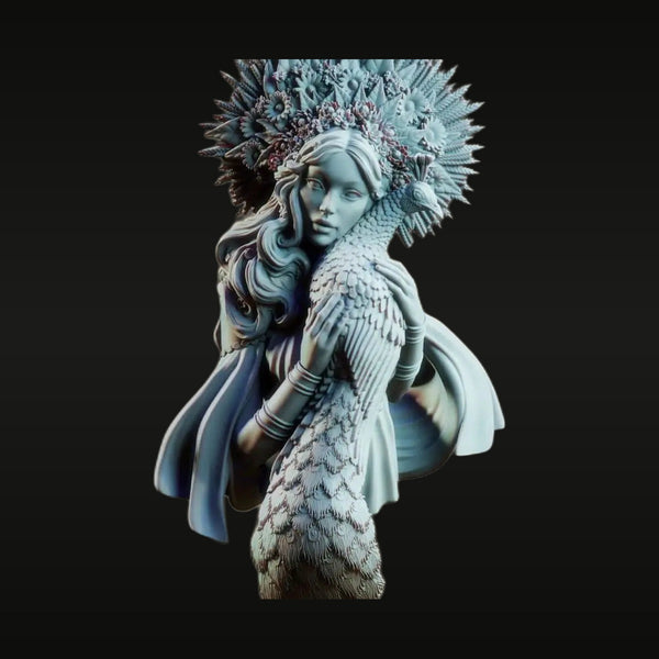 Ethereal Winter Maiden with Feathered Headdress 1/10 Resin Bust