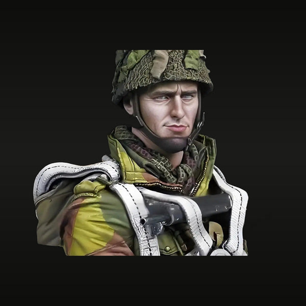 WWII British Paratrooper with Sten Gun 1/10 Resin Bust Kit