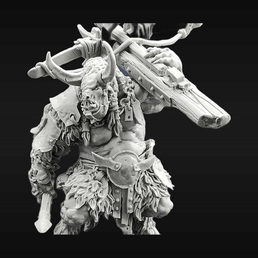 Fantasy Minotaur Warrior with Crossbow 55mm Resin Bust Kit - unpainted resin model kit