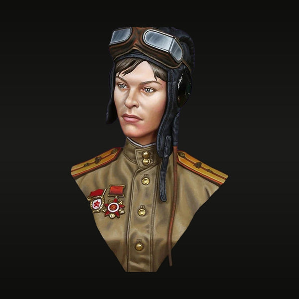 WWII Soviet Female Pilot Officer 1/10 Resin Bust