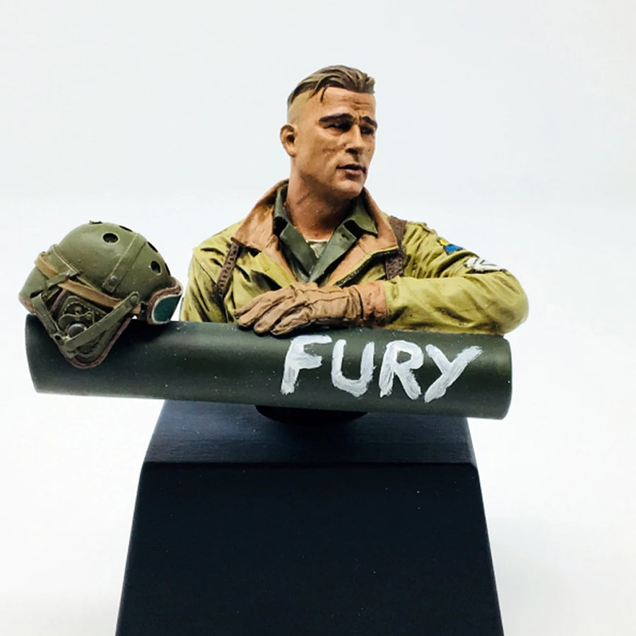 WWII German Panzer Commander with Tank Shell 1/10 Resin Bust - resin model view 2