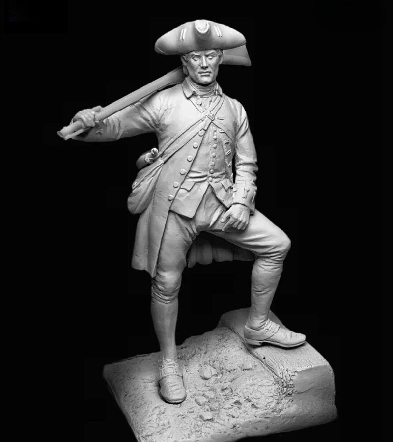 American Revolutionary War Soldiers Set of 3 1/24 Resin Figure Kit - resin model view 5
