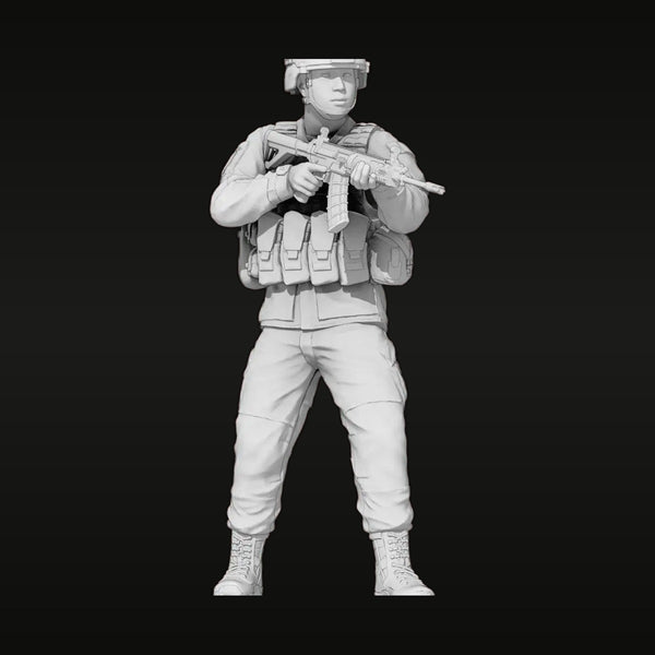 Modern PLA Soldier with QBZ Rifle Body Armor 1/35 Resin Figure Kit