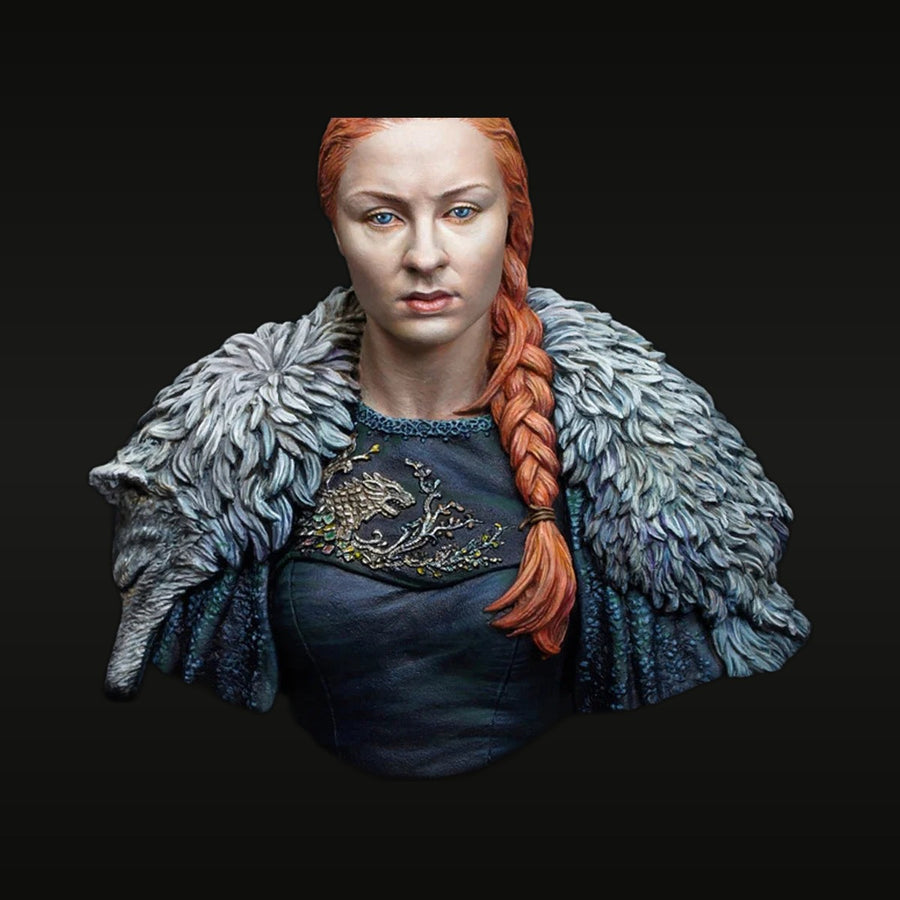Fantasy Queen with Braided Hair and Fur Cloak 1/10 Bust - unpainted resin model kit