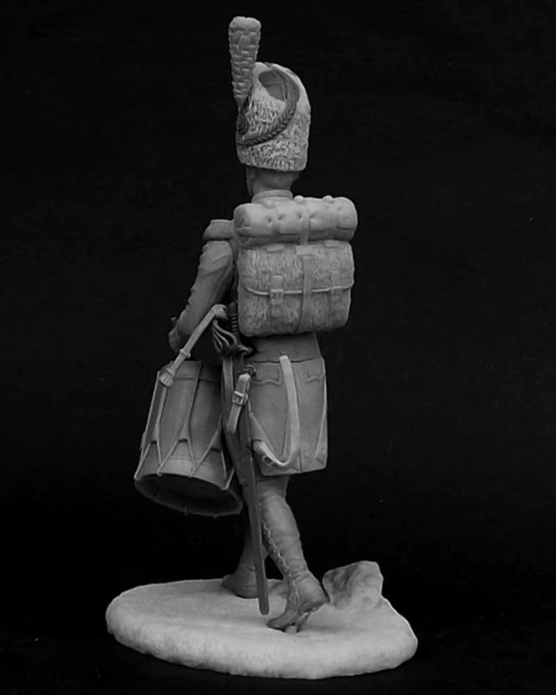1/32 Scale 54Mm Die-Cast Resin Figure Model Kit French Cavalry Drummer (2 Heads) Miniature Toy Unassembled Unpainted DIY Diorama