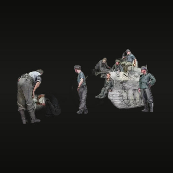 WWII German Panzer Maintenance Crew 1943-44 1/35 Resin Figure Set