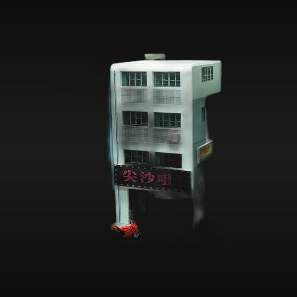 1/64 Asian Shophouse Diorama with Red Scooter Resin Model Kit