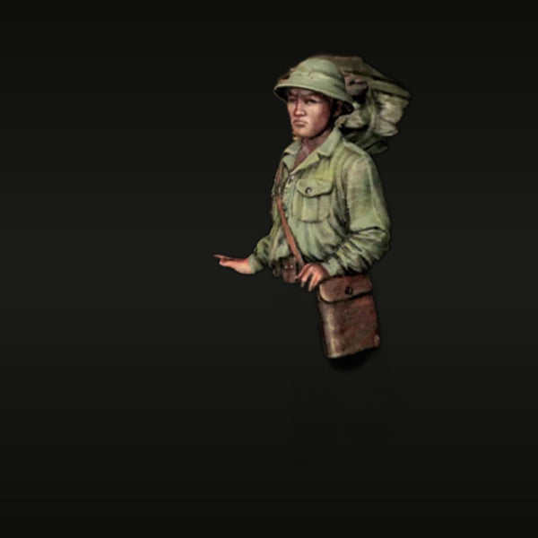 Vietnam War NVA Soldier with Pith Helmet 1/35 Resin Figure Kit