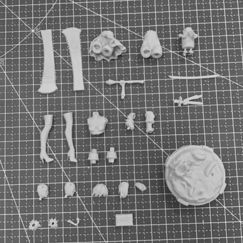 1/24 Scale Resin Gift Model Kit Animation Character Beauty Sister Female Warrior Unassembled Uncolored Figurine DIY Miniature