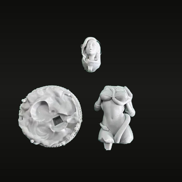 Fantasy Female Snake Woman Bust with Serpent Tail 77mm Resin Kit