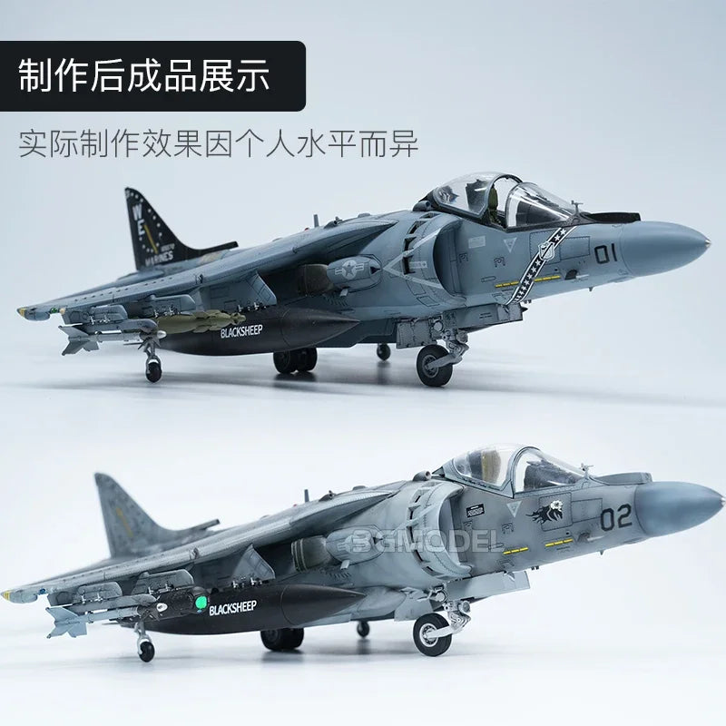 Assembled Aircraft Model Kit D1001 American AV-8B Harrier II plus Attack Aircraft DIY Toy Collection 1/48