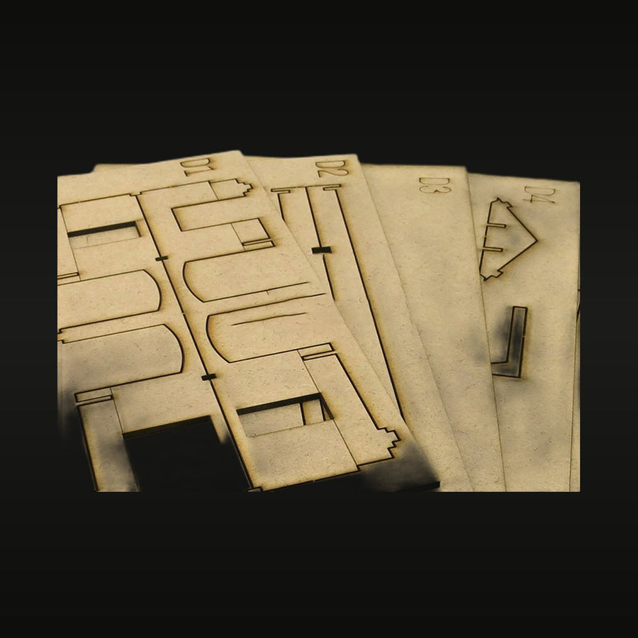 Military Supply Station Wooden DIY Kit - HO Scale Resin Diorama - unpainted resin model kit