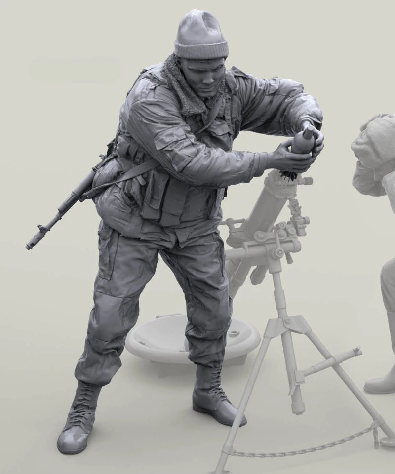1/16 Scale Die-Cast Resin Figure Model Kit Russian Troops Mortar Crew Loader (No Mortar) Unassembled and Unpainted