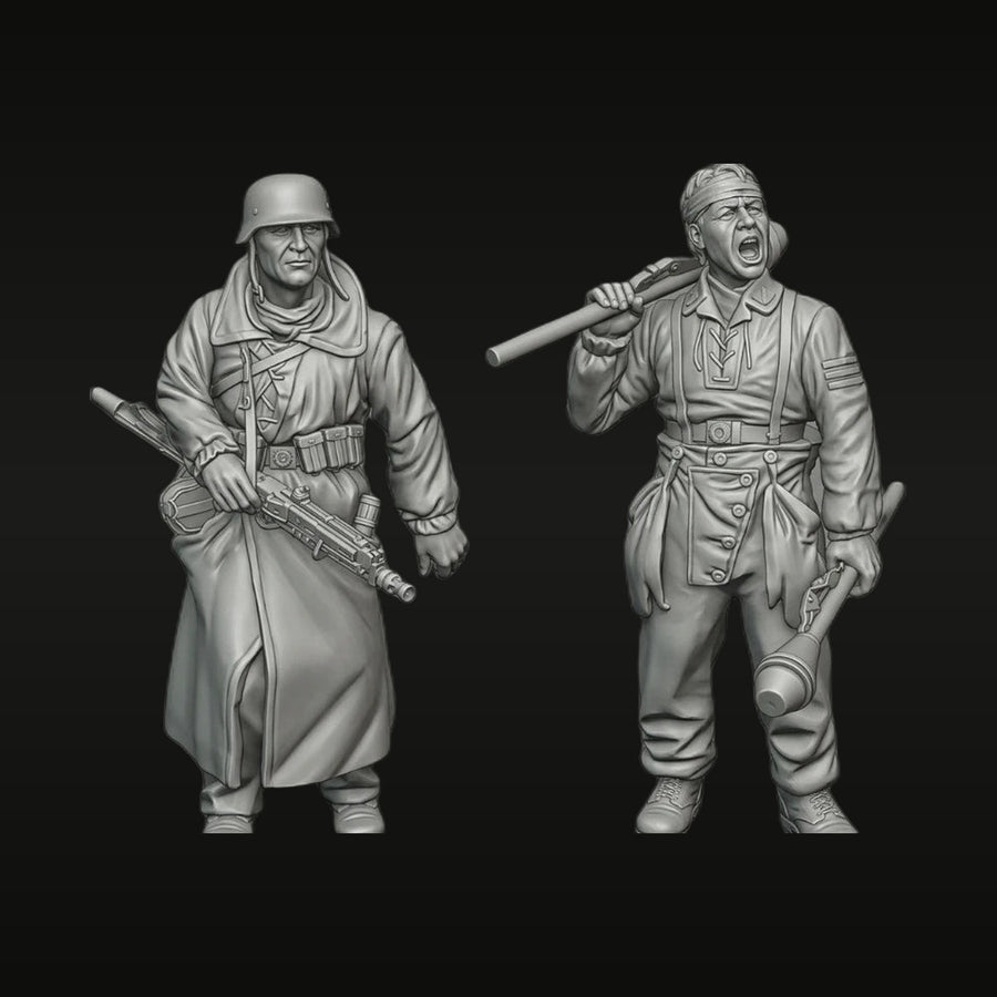 WWII German Panzerfaust Team 2-Figure Set 1/35 Resin Kit - unpainted resin model kit