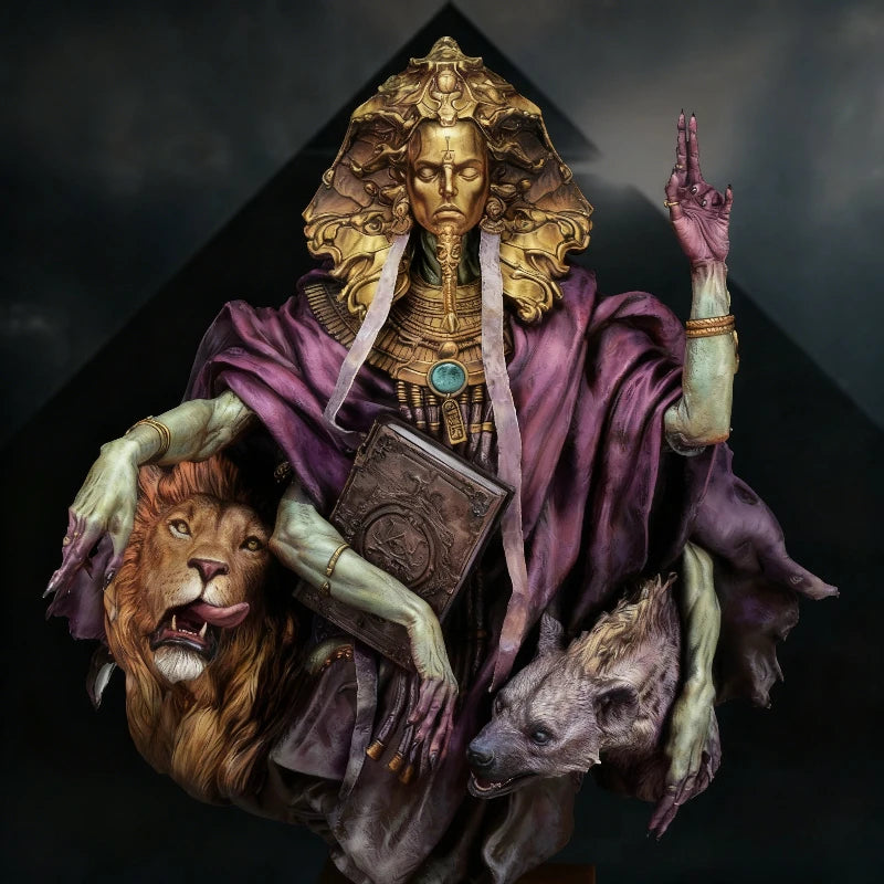 Fantasy Bust Parts with Lion Head and Demon Mask Resin Kit 1/12 - resin model view 2