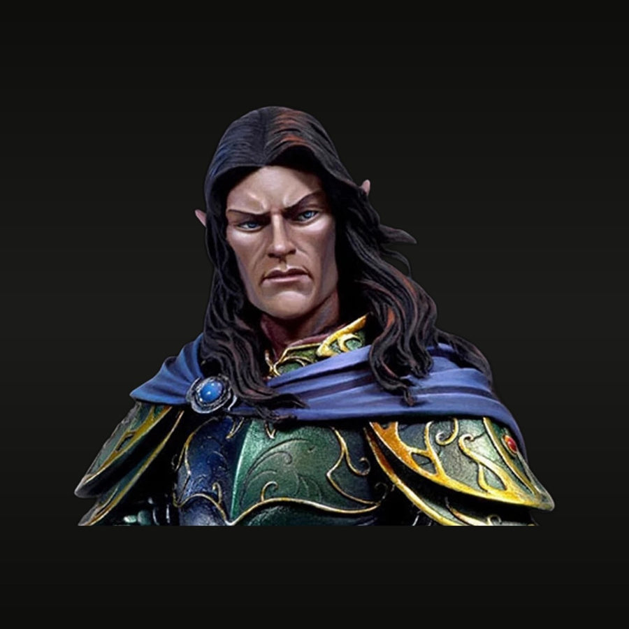 Fantasy Male Elf Warrior Ithandir with Ornate Armor 1/10 Resin Bust Kit - unpainted resin model kit