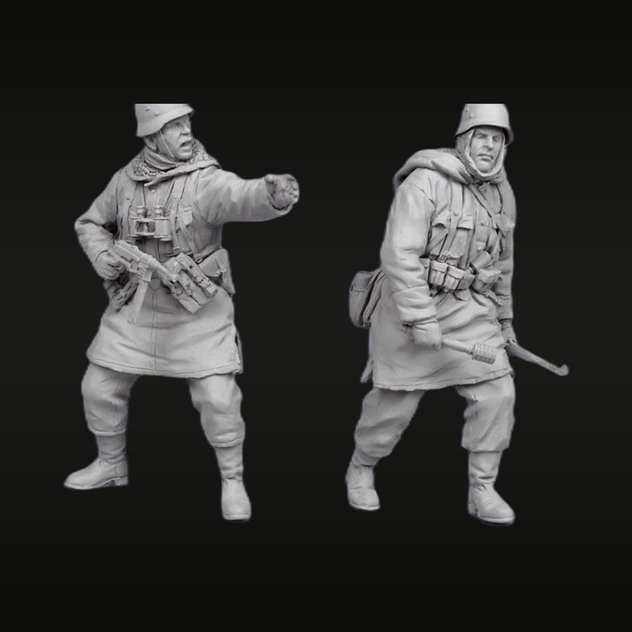 WWI German Soldiers Winter Combat Greatcoats 1/35 Resin Figure Kit - unpainted resin model kit