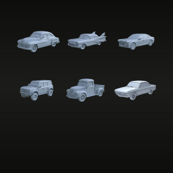 Classic & Modern Automobiles Set of 6 Vehicles 1/160 Resin Model Kit