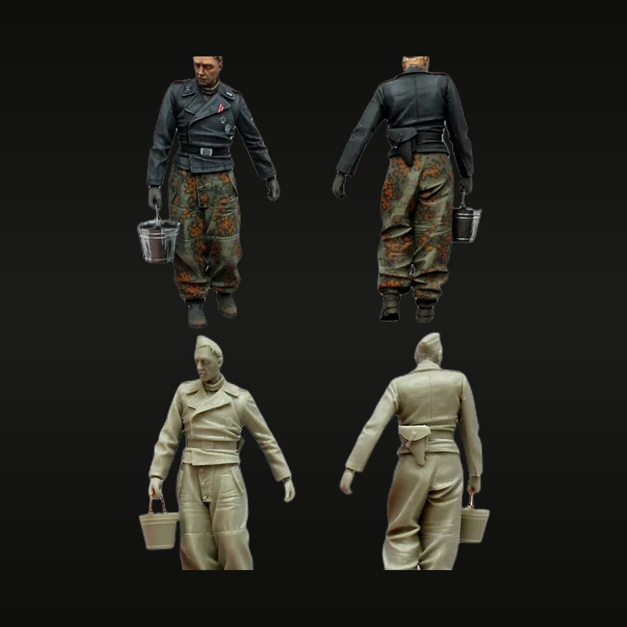 WWII German Tank Crew Members Winter & Summer Uniforms 1/35 Resin Figure Kit - unpainted resin model kit