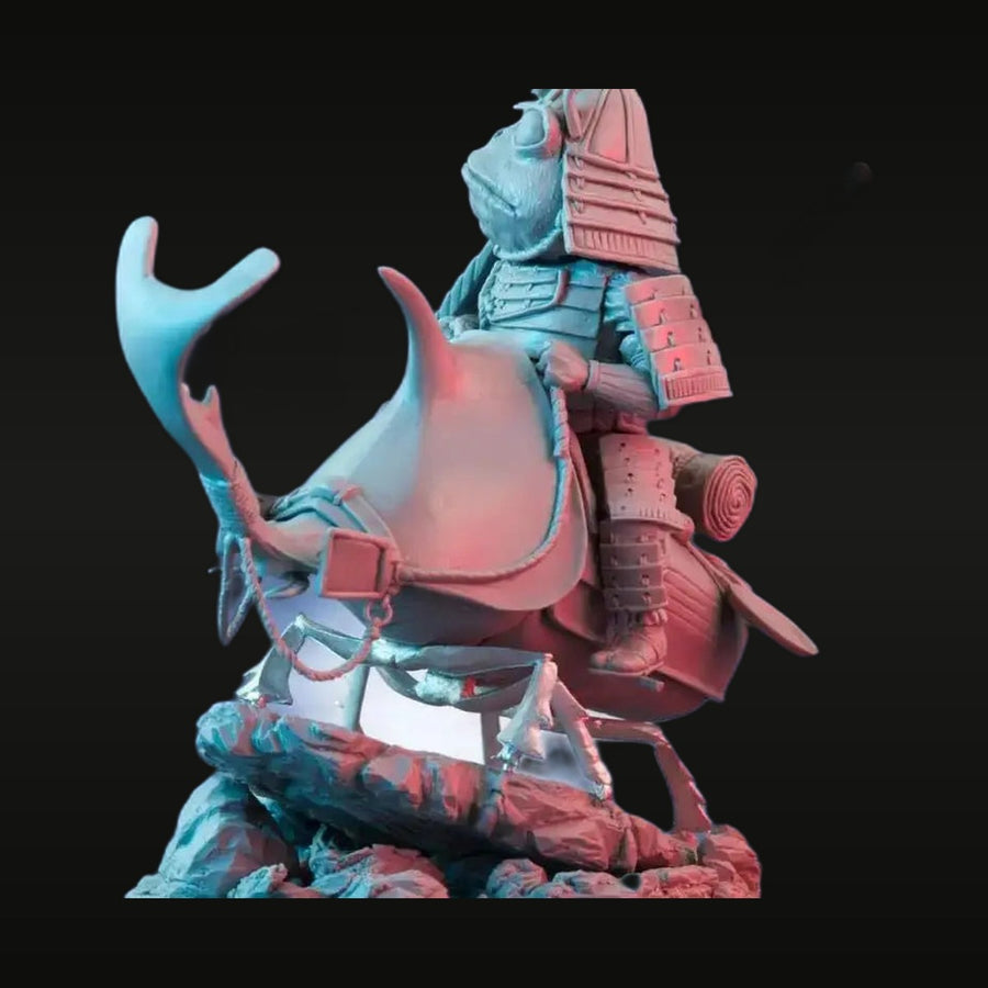 Samurai Warrior on Rearing Horse 115mm Resin Figure Kit - unpainted resin model kit