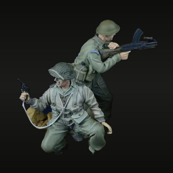 WWII British Soldiers Sten & Bren Combat 1/35 Resin Figure Kit