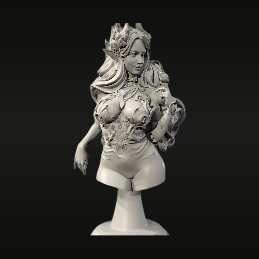 Fantasy Female Warrior Paladin 75mm Resin Bust Kit - unpainted resin model kit