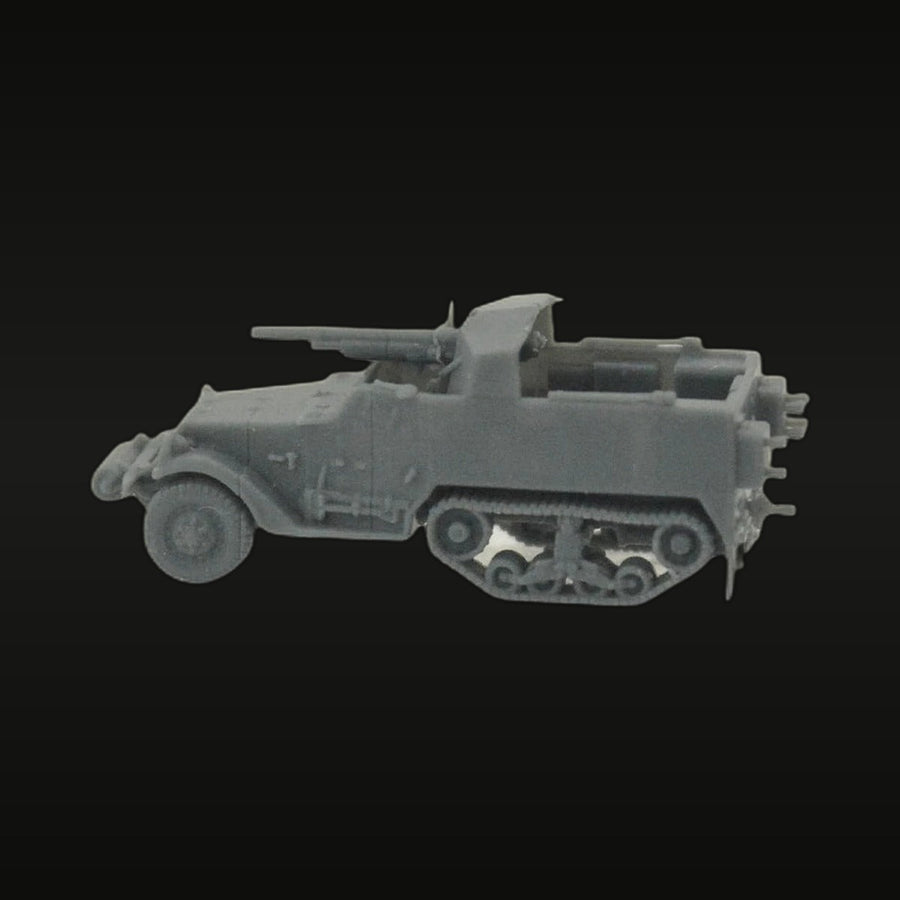WWII US M3 Halftrack with Quad .50 Cal Mount 1/48 Resin Vehicle Kit - unpainted resin model kit