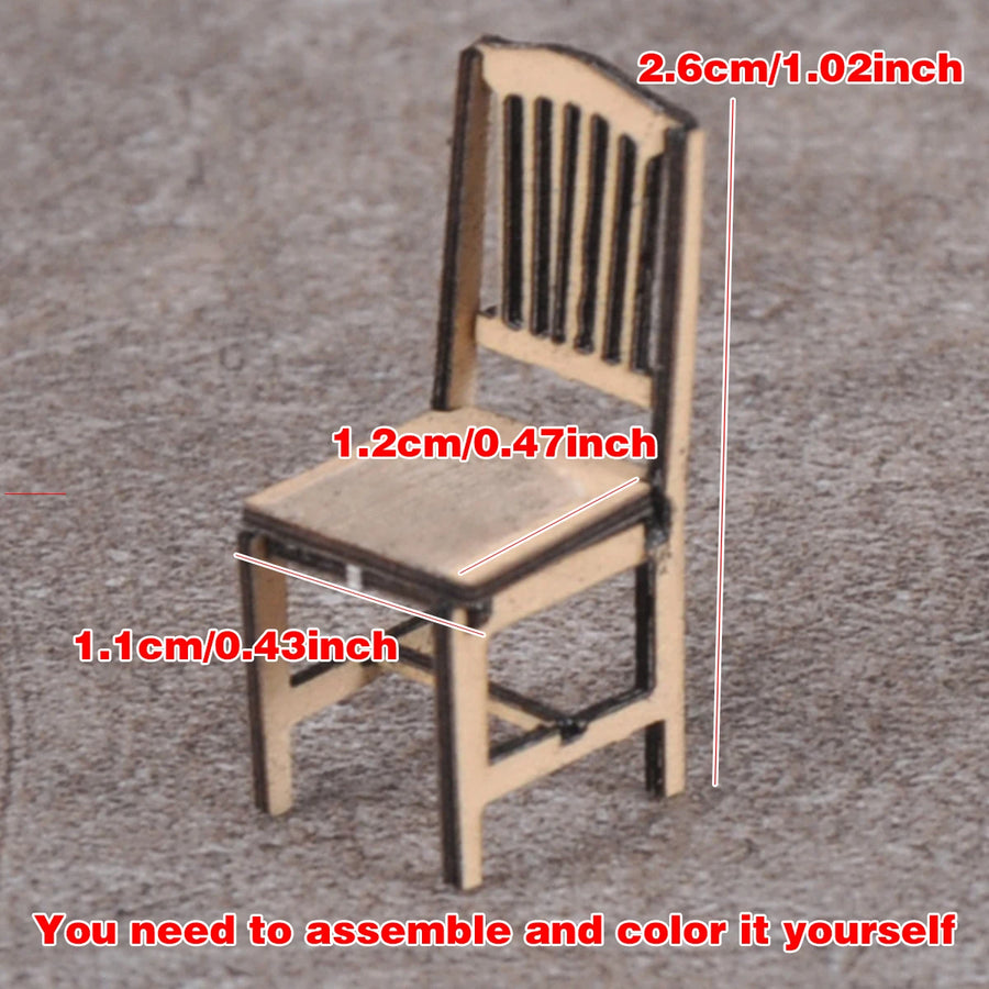 1:32 1/35 Scale Model Kit Building Material Antique Stool Chair Table Tea Table Coffee Table Sand Table Diorama Models Suits