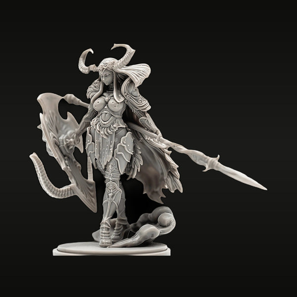 Fantasy Demon Warrior Female with Sword and Wings 38mm Resin Figure
