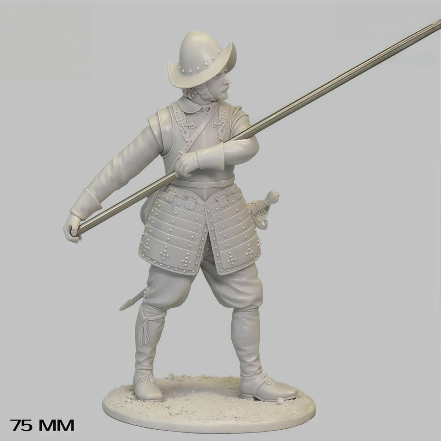 75Mm Resin Unpainted Model Kit, Military Theme, 17Th Century European Pikeman, Unassembled and Unpainted GK