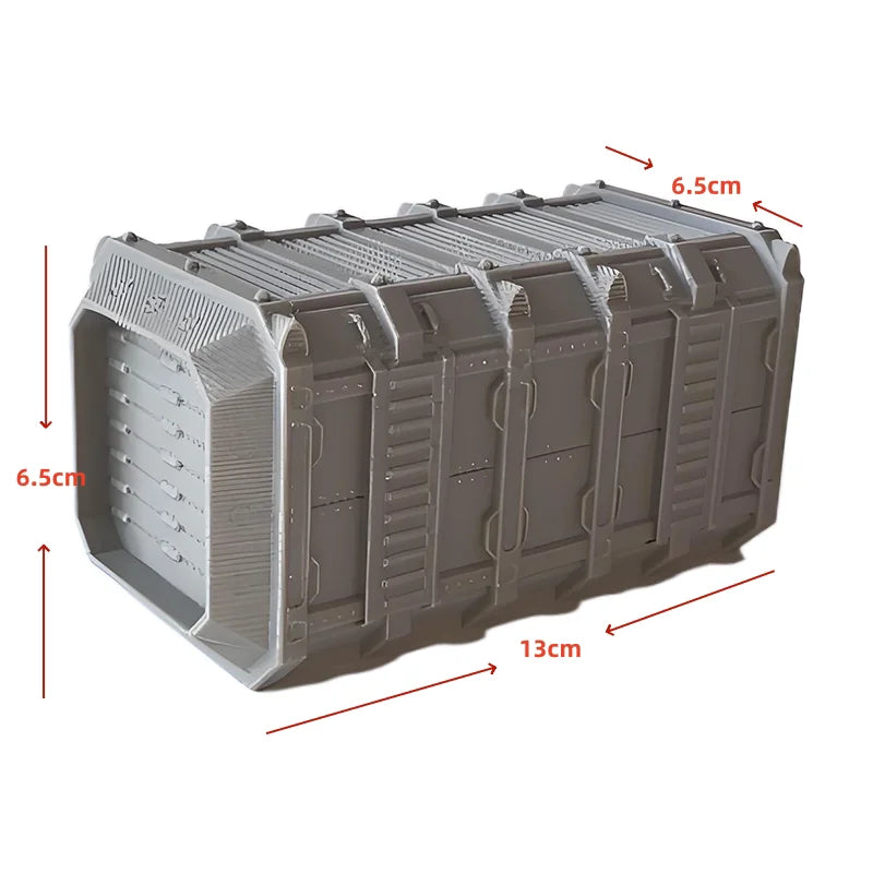 Sci-Fi Modular Container Base Terrain Diorama Accessory Resin Kit - resin model view 4