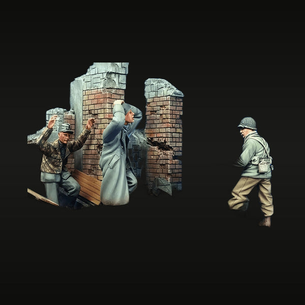 WWII German Urban Combat Diorama Set 1/35 Resin Figure Kit