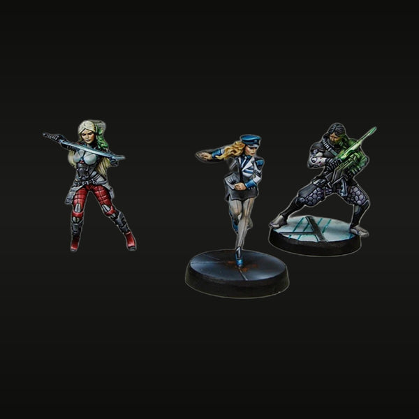 Fantasy Sci-Fi Hero Set Female Warrior Officer Male Sniper 28mm Resin Figures