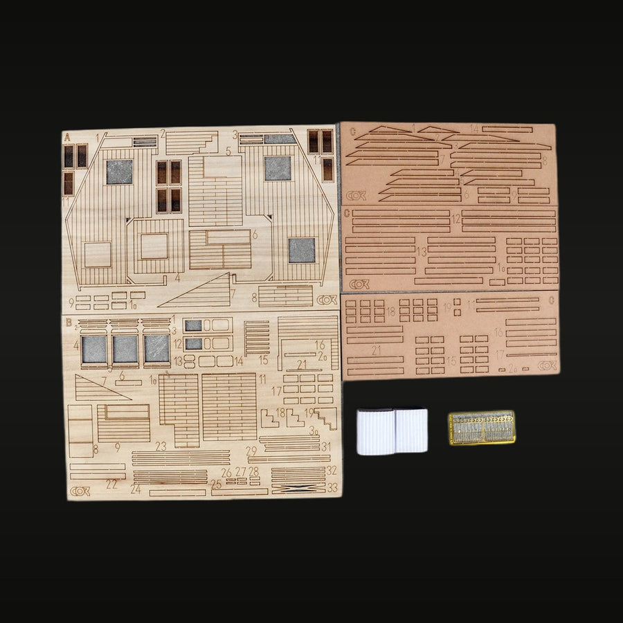 Wooden Motor Home Trailer Building Kit 1/24 Scale Resin Diorama - unpainted resin model kit
