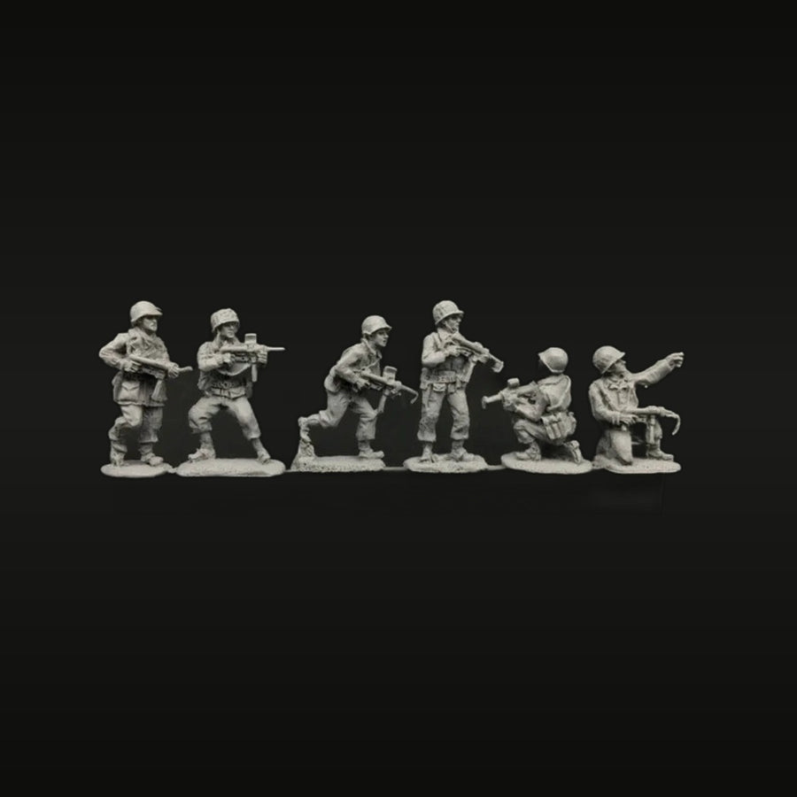 US Army Infantry Squad 6-Figure Set 1/72 Scale Resin Figures Kit - unpainted resin model kit