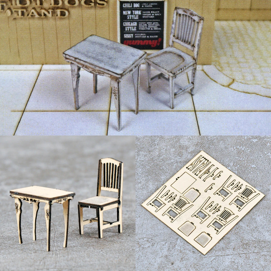 1/32 Victorian Tea Room Furniture Set (Resin Terrain) - resin model view 2