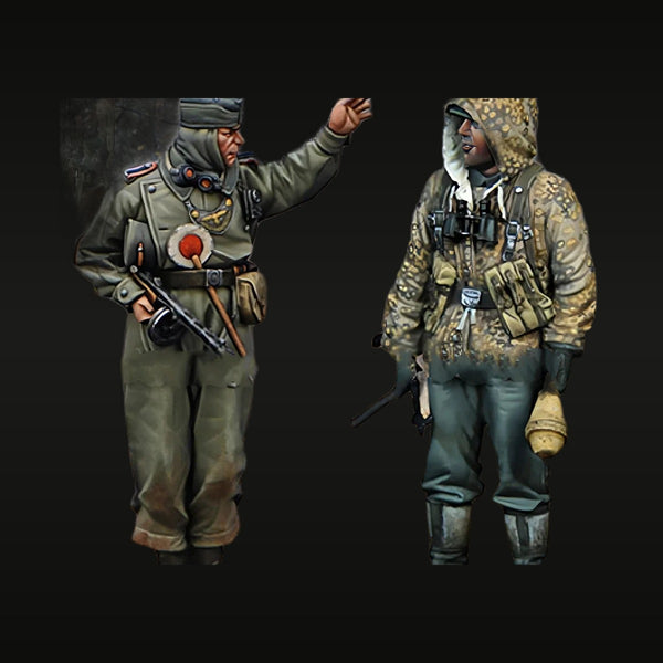 WWII German Officer & Fallschirmjäger Paratroopers Set 1/35 Resin Figure Kit
