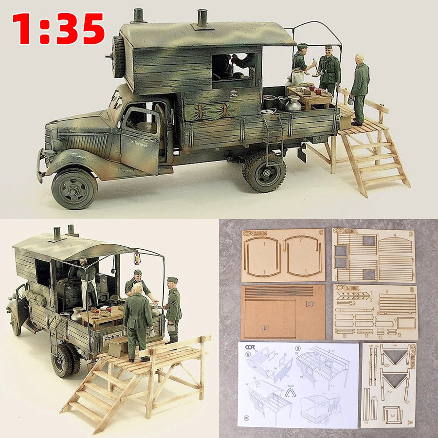 WWII Mobile Command Post Canvas Tent Diorama Set 1/35 Resin Kit - resin model view 2