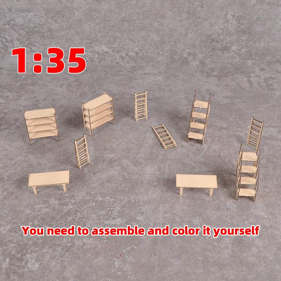 Assembly Architectural Sand Table Shelf Tank Factory Maintenance Ladder Scaffolding Diorama Scale Model Kit 1/35