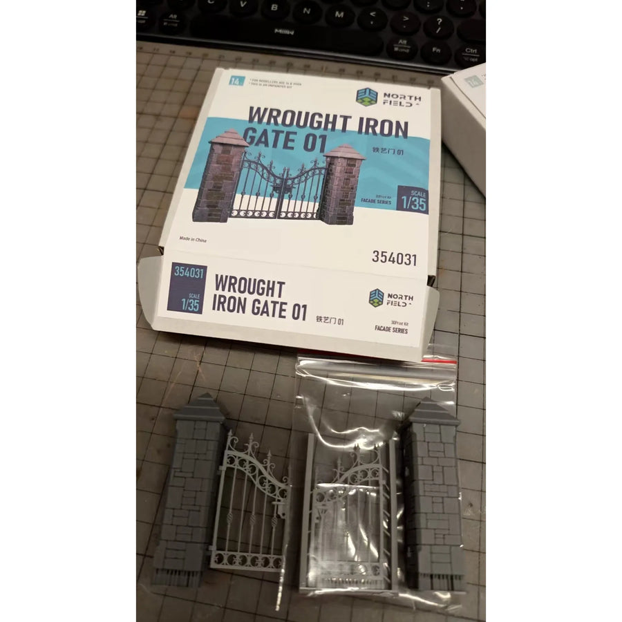 Wrought Iron Gate 01 1/35 Resin 3D Print Kit - resin model view 4