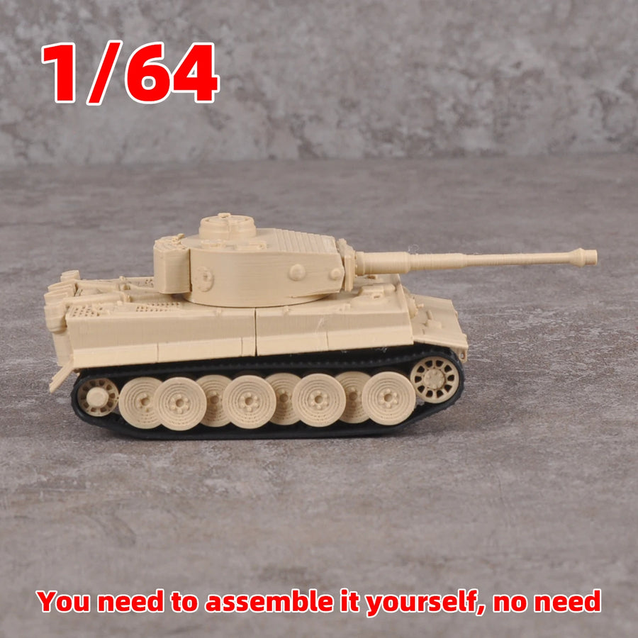 Assembly Scale Set Static Plastic Model Kit Germany Tiger 1 Tiger I Tank 1/64