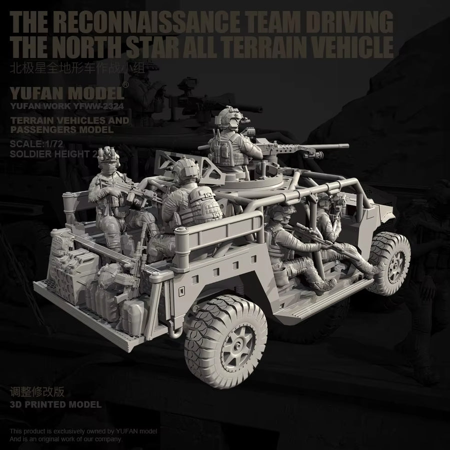 Modern US Special Forces Tactical Vehicle with 4-Man Crew 1/72 Resin Kit - resin model view 4