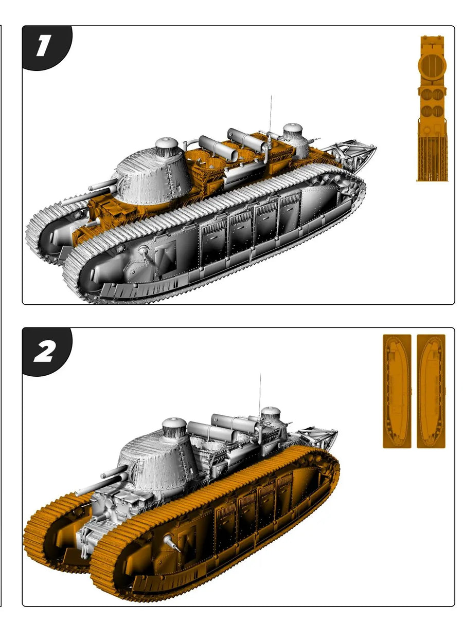 France FCM 2C Heavy Tank MRY-SFW SS668 1/72 1/35 1/48 1/16 25Mm Military Model Kit