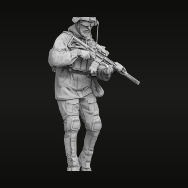 Modern US Special Operations Operator with M4 Carbine 1/16 Resin Figure Kit