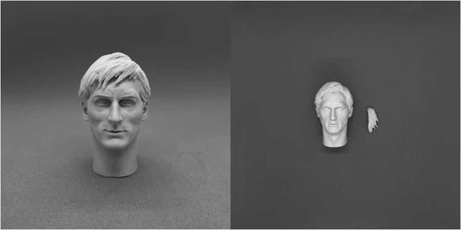 Male Head Sculpt with Removable Spiked Hair Piece 1/6 Resin Kit - resin model view 4