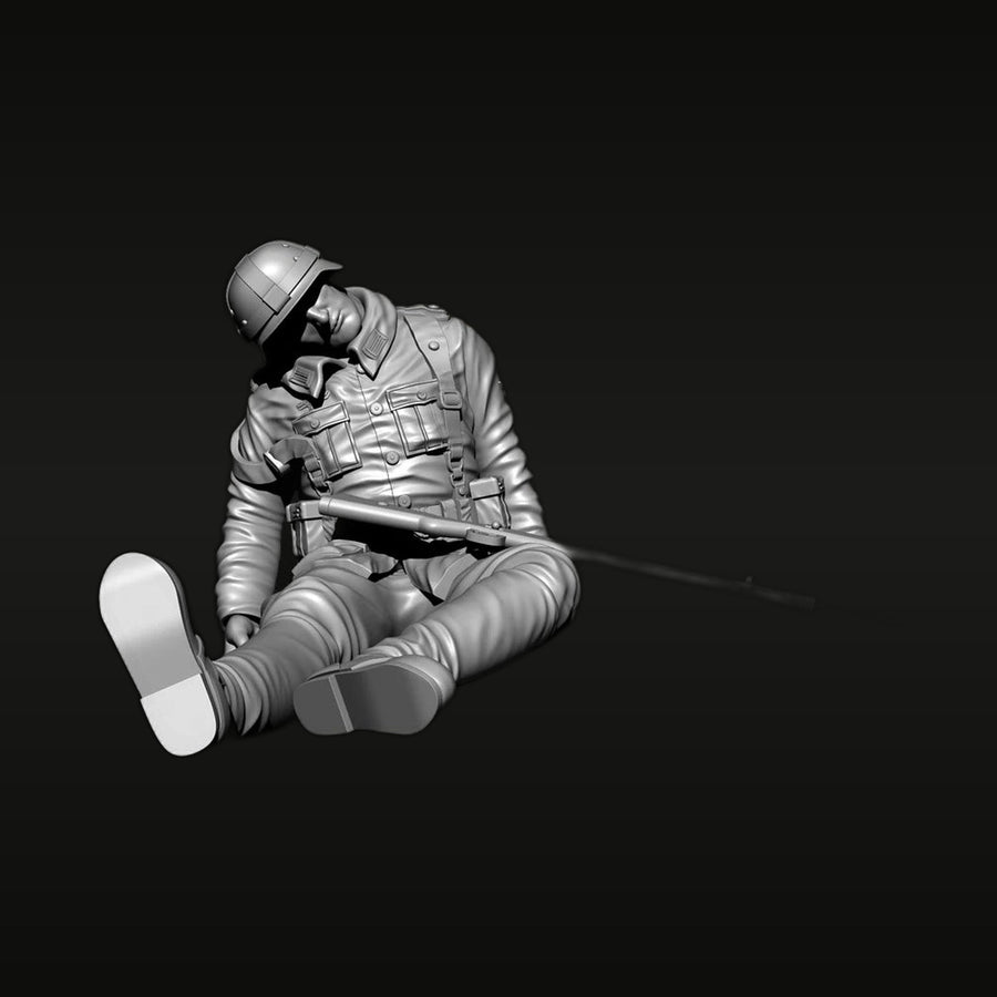 WWI Imperial Russian Soldier Seated 1/35 Resin Figure Kit - unpainted resin model kit