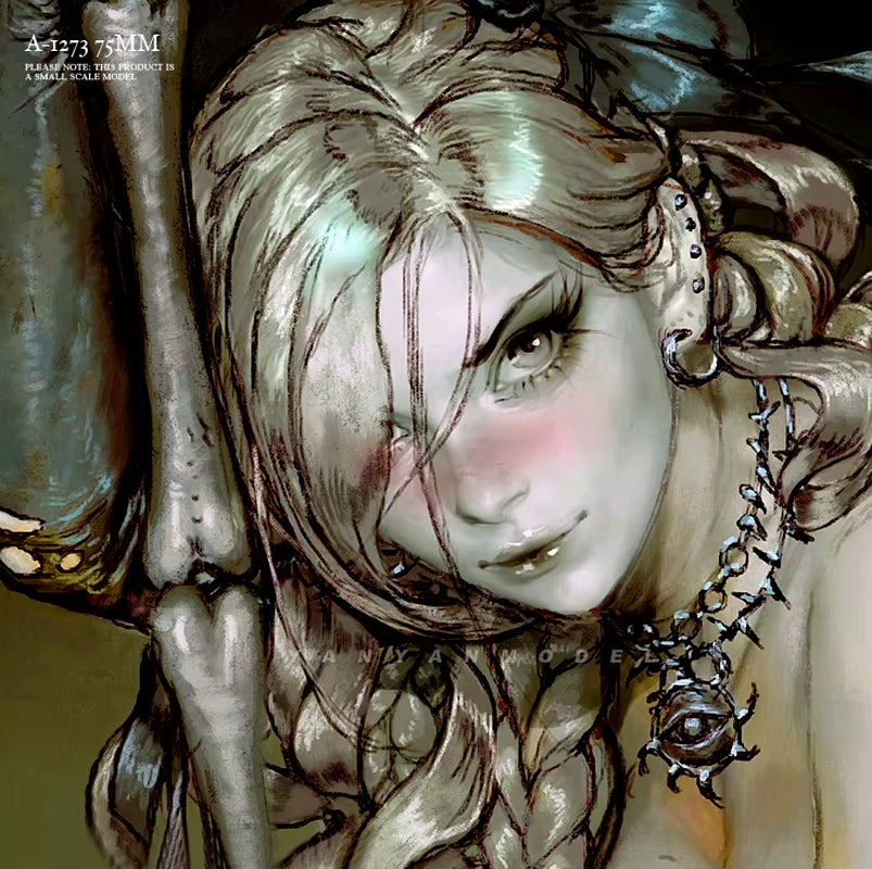 Fantasy Female Sorceress with Crystal Ball and Books Resin Figure Kit - resin model view 2