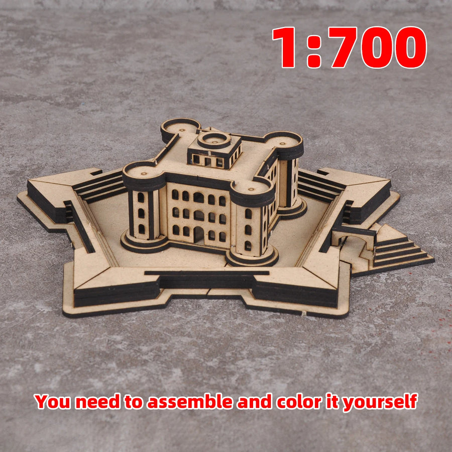Assembly Architectural Model Sand Table Naval Base Fort Fortress Bastion Stronghold Bulwark Diorama Scale Model Kit 1/700
