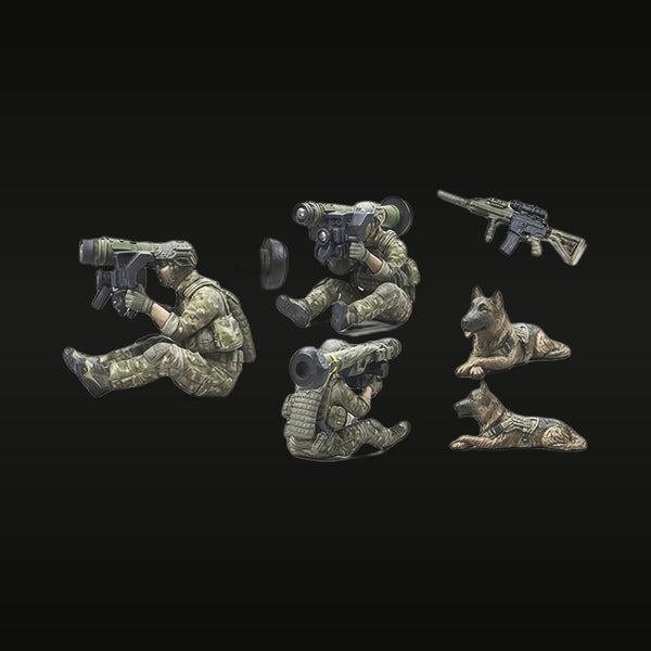 Modern US Special Forces Team with Military Working Dogs 1/35 Resin Figure Set
