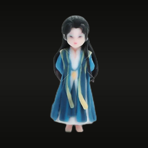 Fantasy Female Immortal Cultivator Blue Robes 1/64 Resin Figure Kit
